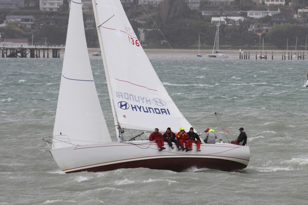 Playbuoy (Roy Dickson) handling it well after taking to clear the rough water of North Head - RNZYS Winter Series - Final Race September 15, 2012 © Richard Gladwell www.photosport.co.nz